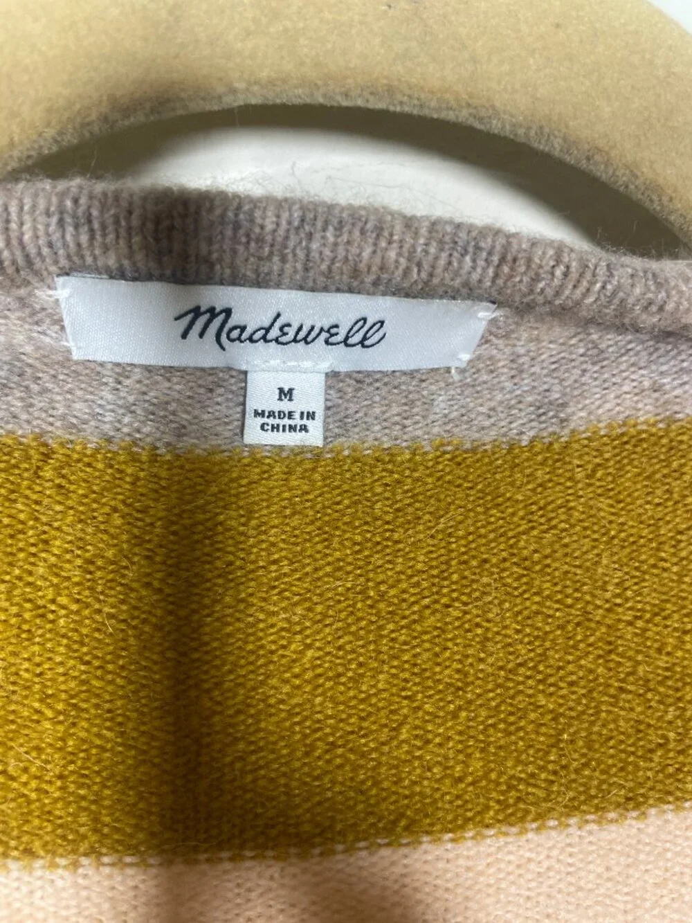 Madewell Cardigan Wool Alpaca Blend Multi Color Striped Academic M Flawed! - Picture 5 of 7